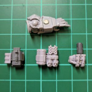 A variety of magnetised wrist mounted weapons